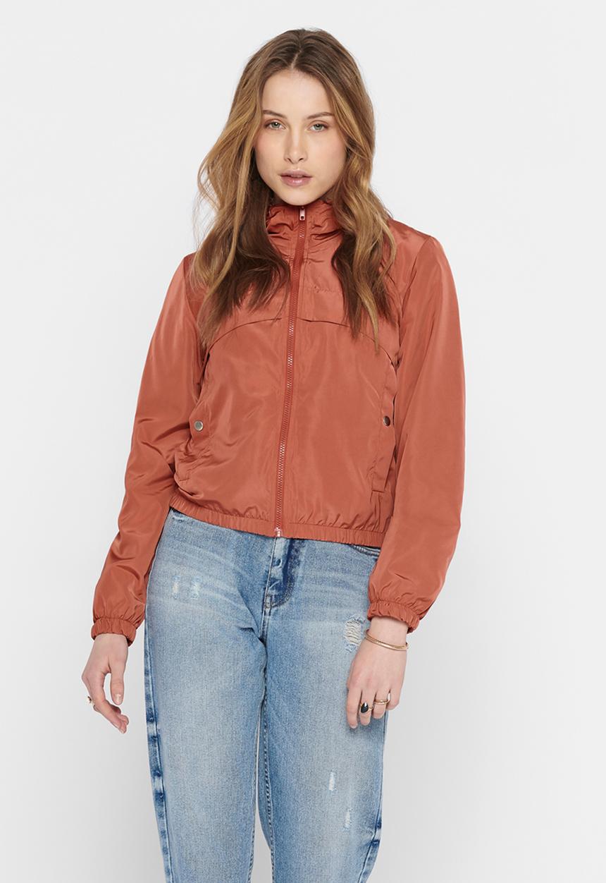 Jacqueline de Yong - Reach hood jacket treats - rust