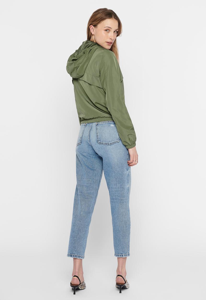 Jacqueline de Yong - Reach hood jacket treats - khaki