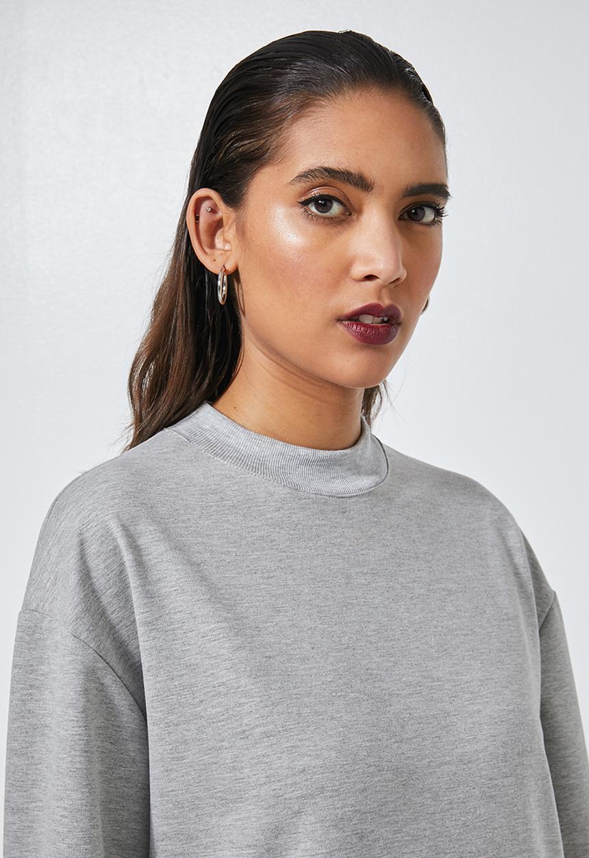 Superbalist - One piece sweat dress with pleated skirt - grey & pink