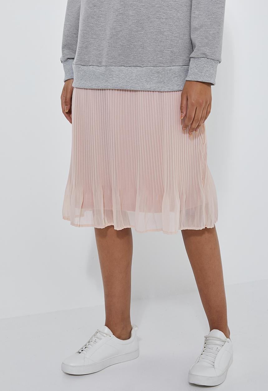 Superbalist - One piece sweat dress with pleated skirt - grey & pink