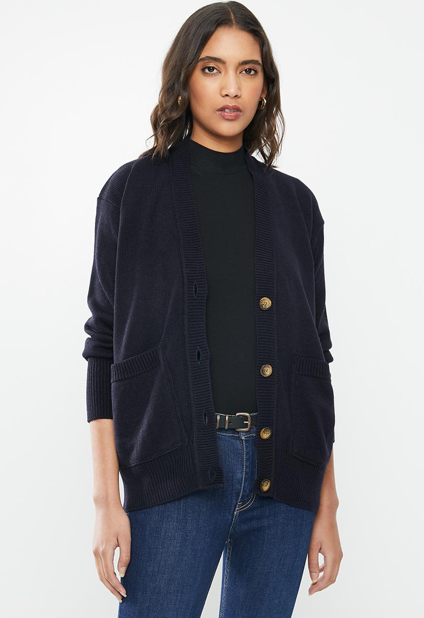 Superbalist - Slouchy pocket detail cardigan - navy