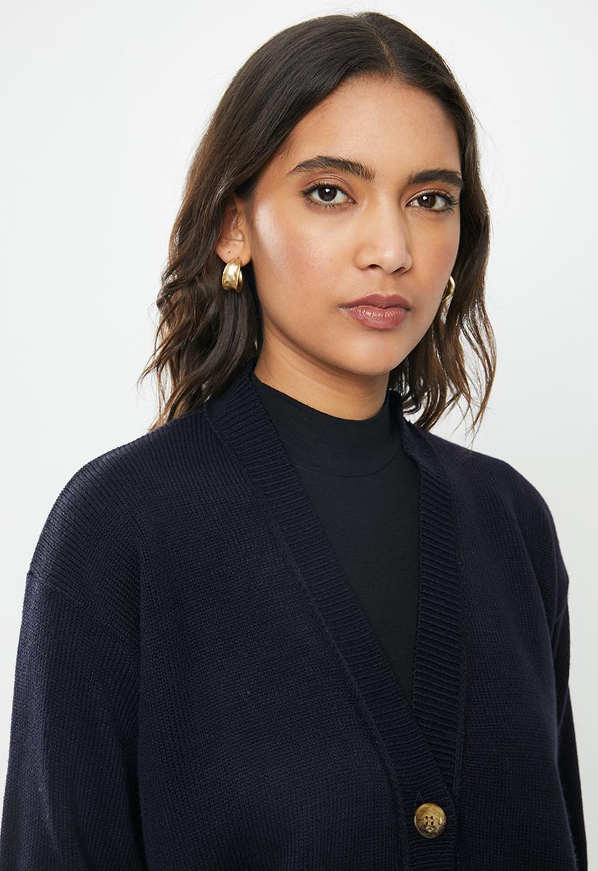 Superbalist - Slouchy pocket detail cardigan - navy