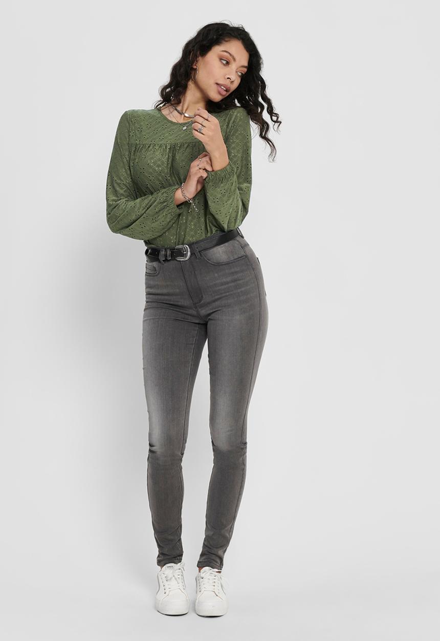 Jacqueline de Yong - Cathinka long sleeve top - khaki