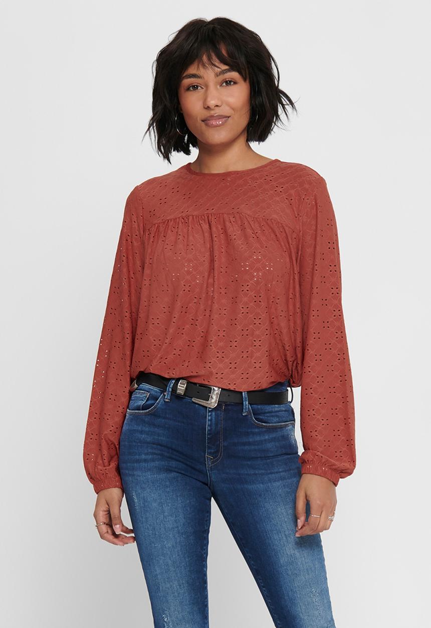 Jacqueline de Yong - Cathinka long sleeve top - red