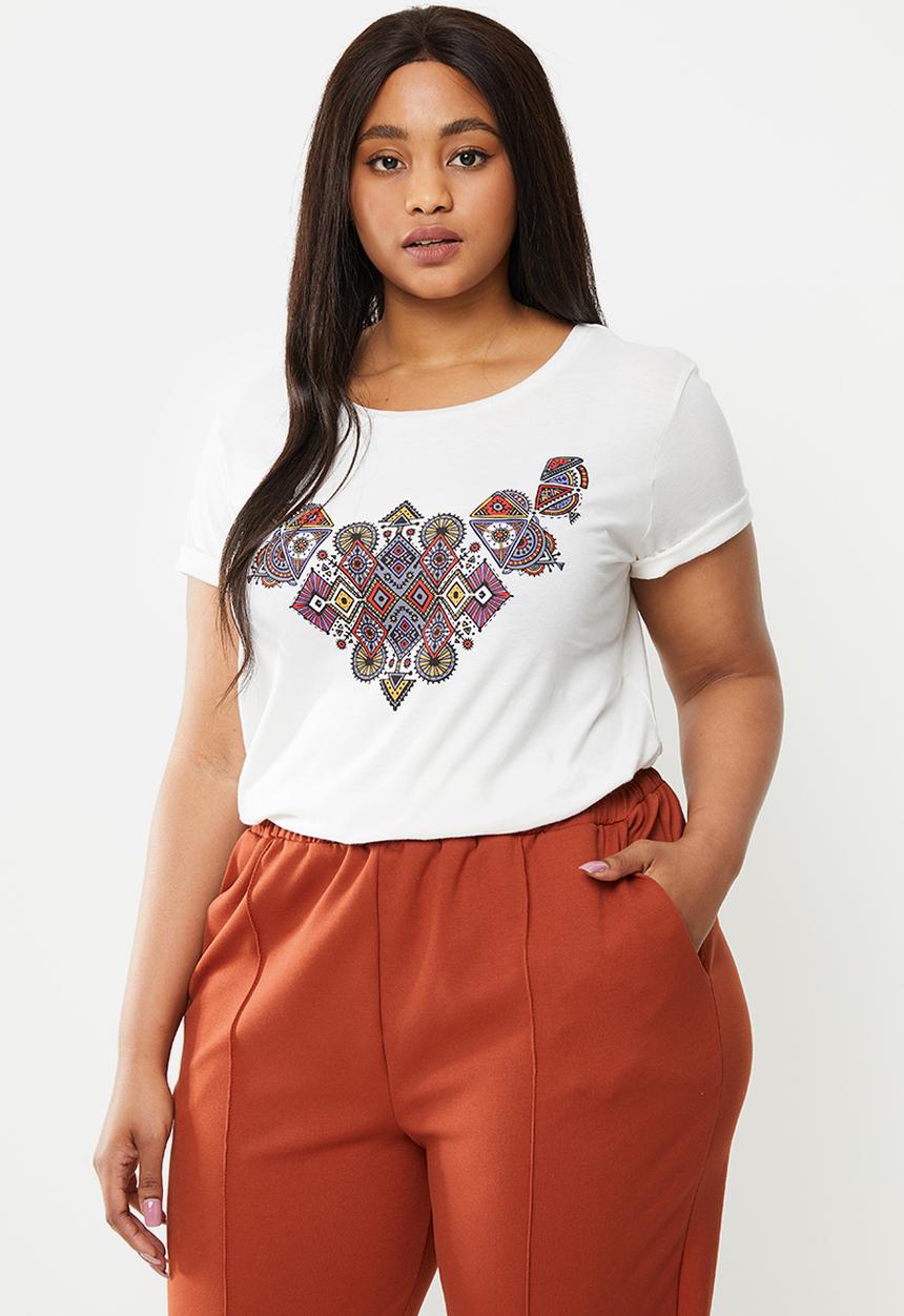 JUNAROSE - Plus futu short sleeve T-shirt - white