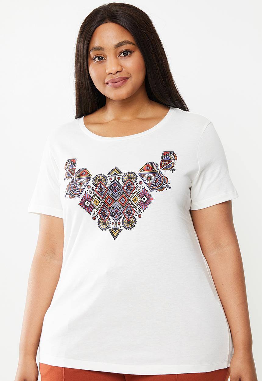JUNAROSE - Plus futu short sleeve T-shirt - white