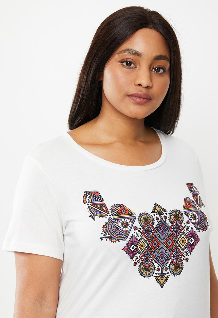 JUNAROSE - Plus futu short sleeve T-shirt - white