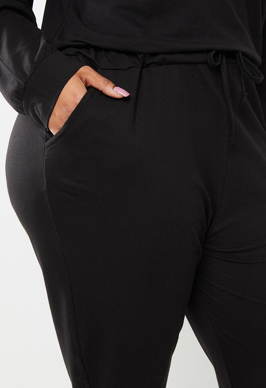 Missguided - Plus size casual lounge jumpsuit - black
