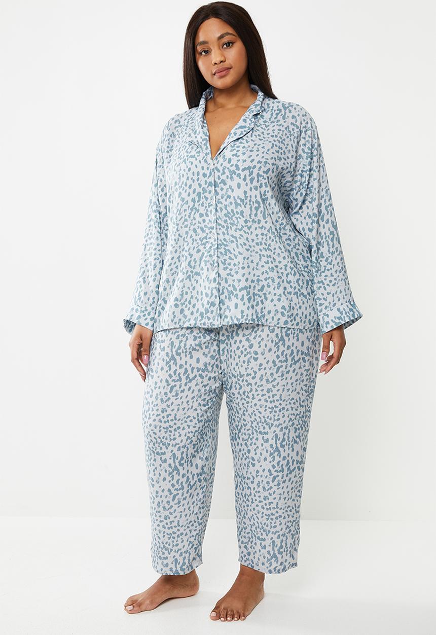 Superbalist - Plus sleep shirt & pants set - blue & white