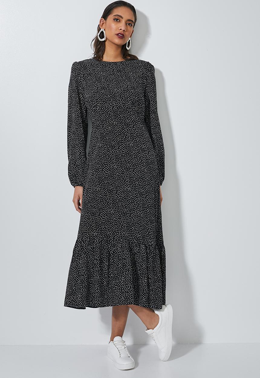 Superbalist - Fit & flare woven dress - black & white 