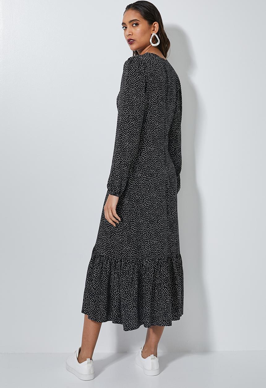 Superbalist - Fit & flare woven dress - black & white 