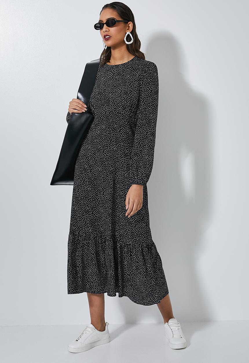Superbalist - Fit & flare woven dress - black & white 