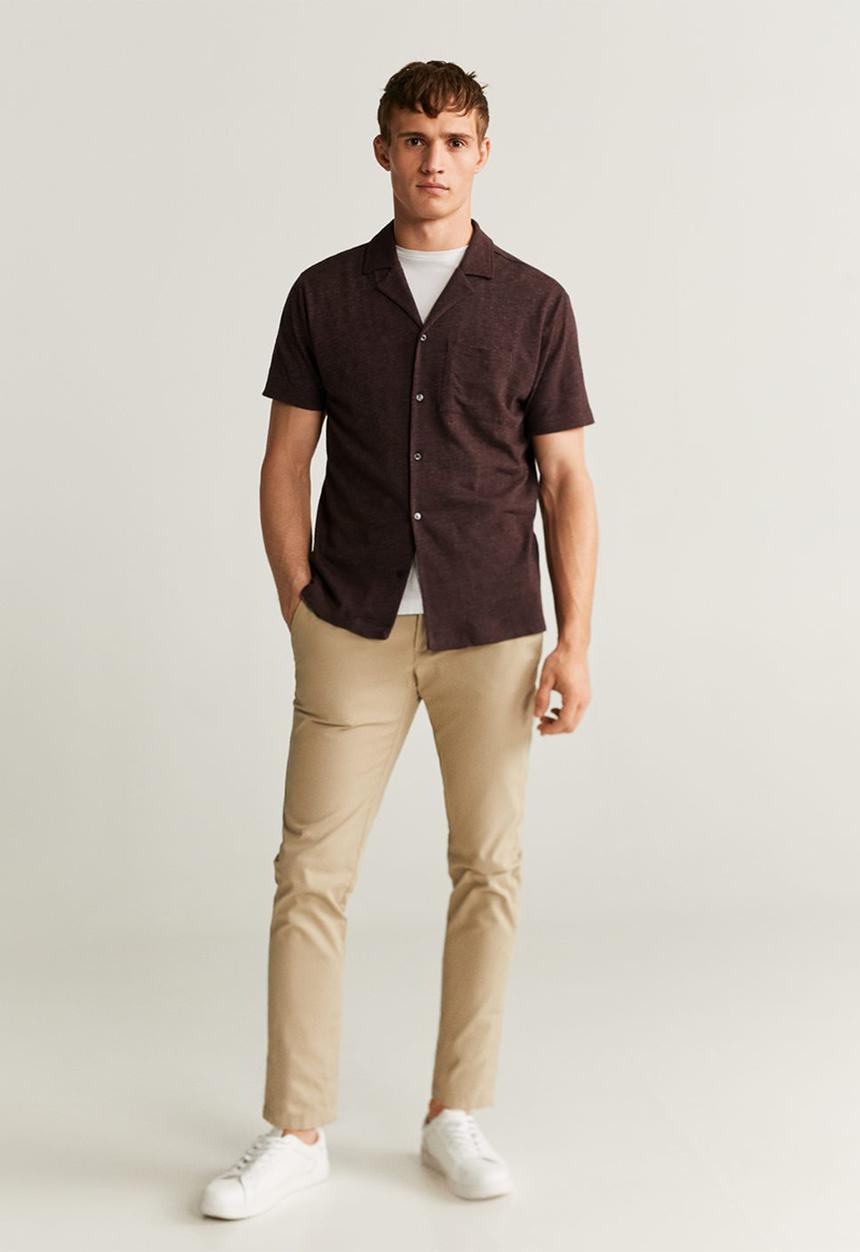 MANGO - Asier shirt - burgundy
