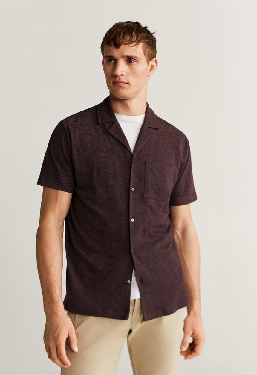 MANGO - Asier shirt - burgundy