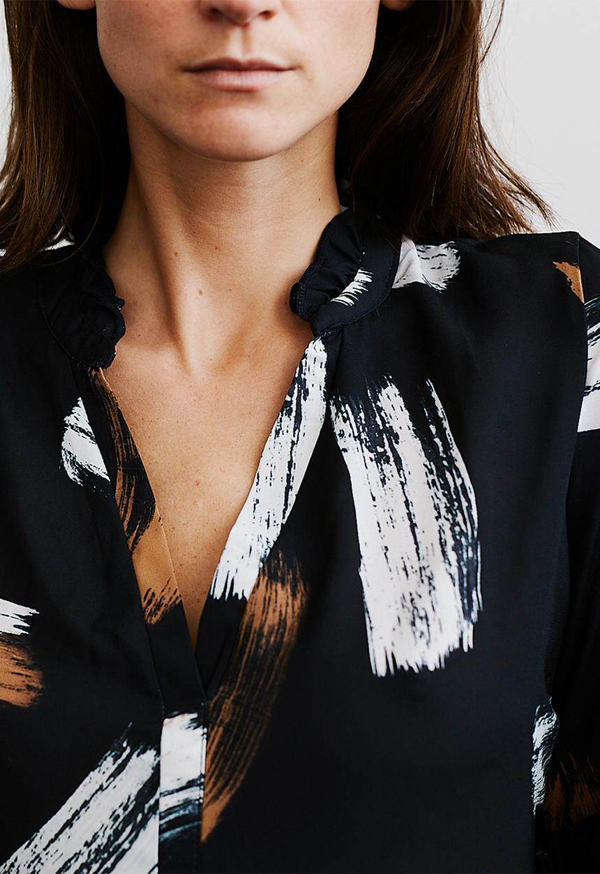 Me&B - Brushstroke prairie dress - multi
