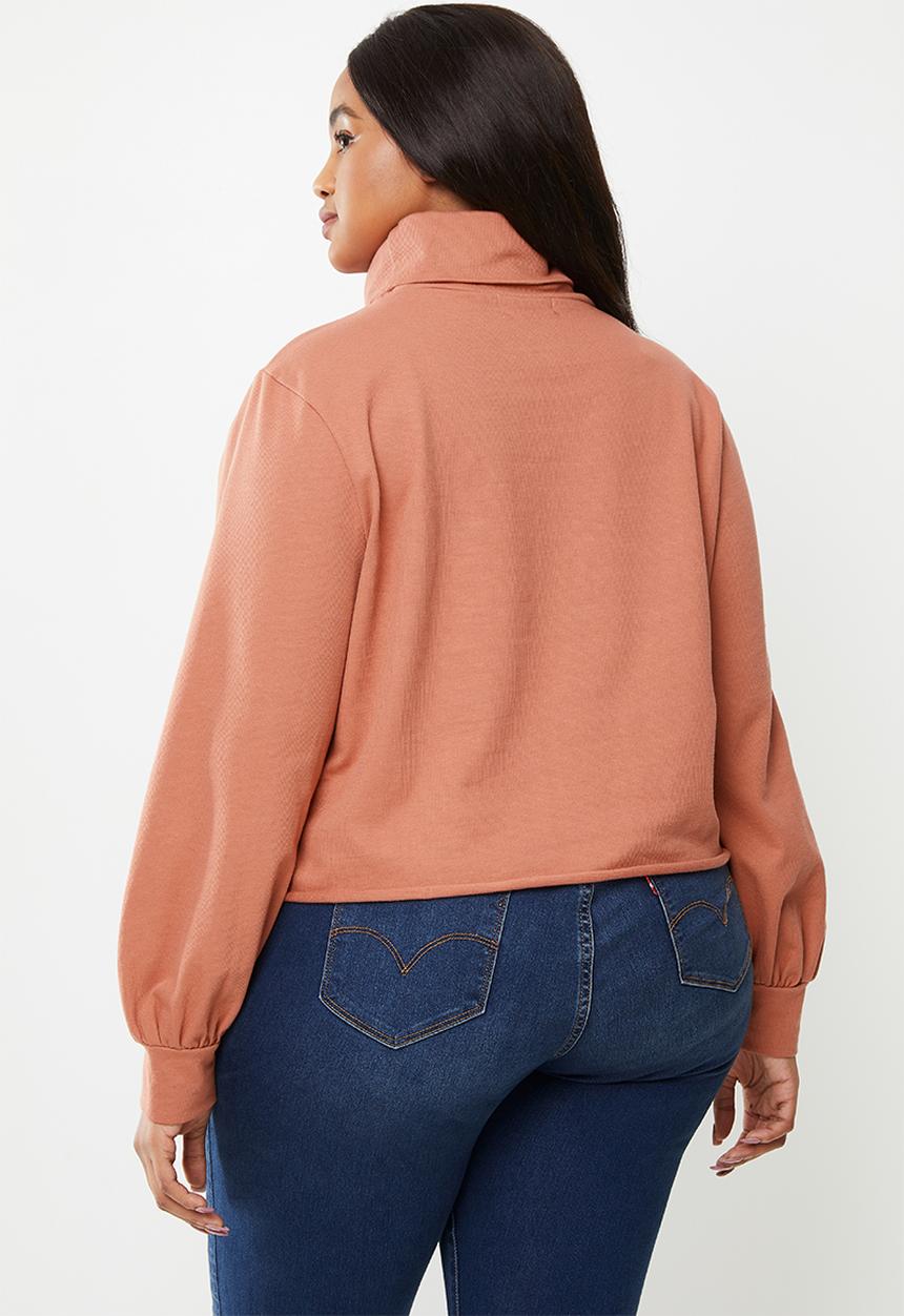 Glamorous - Plus high neck sweat - rust