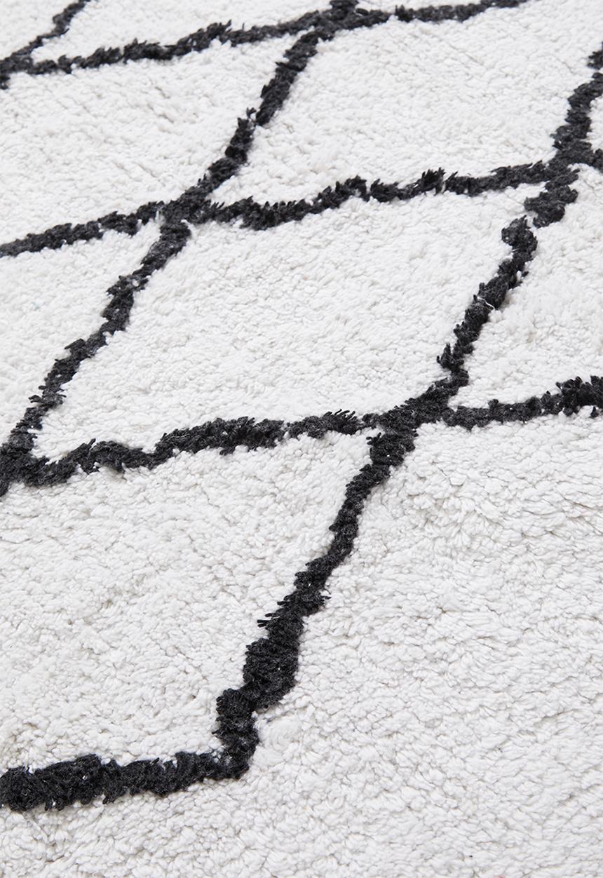 Sixth Floor - Diamond tufted rug - cream & black