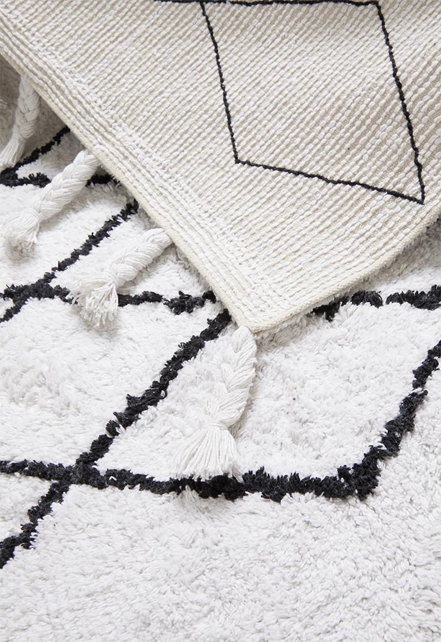 Sixth Floor - Diamond tufted rug - cream & black
