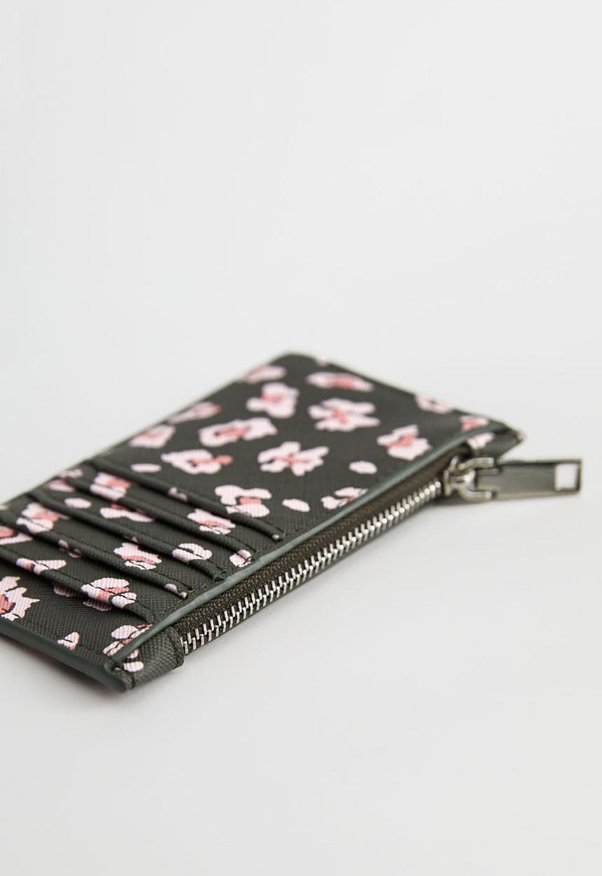 MANGO - Card holder leopard - beige & khaki
