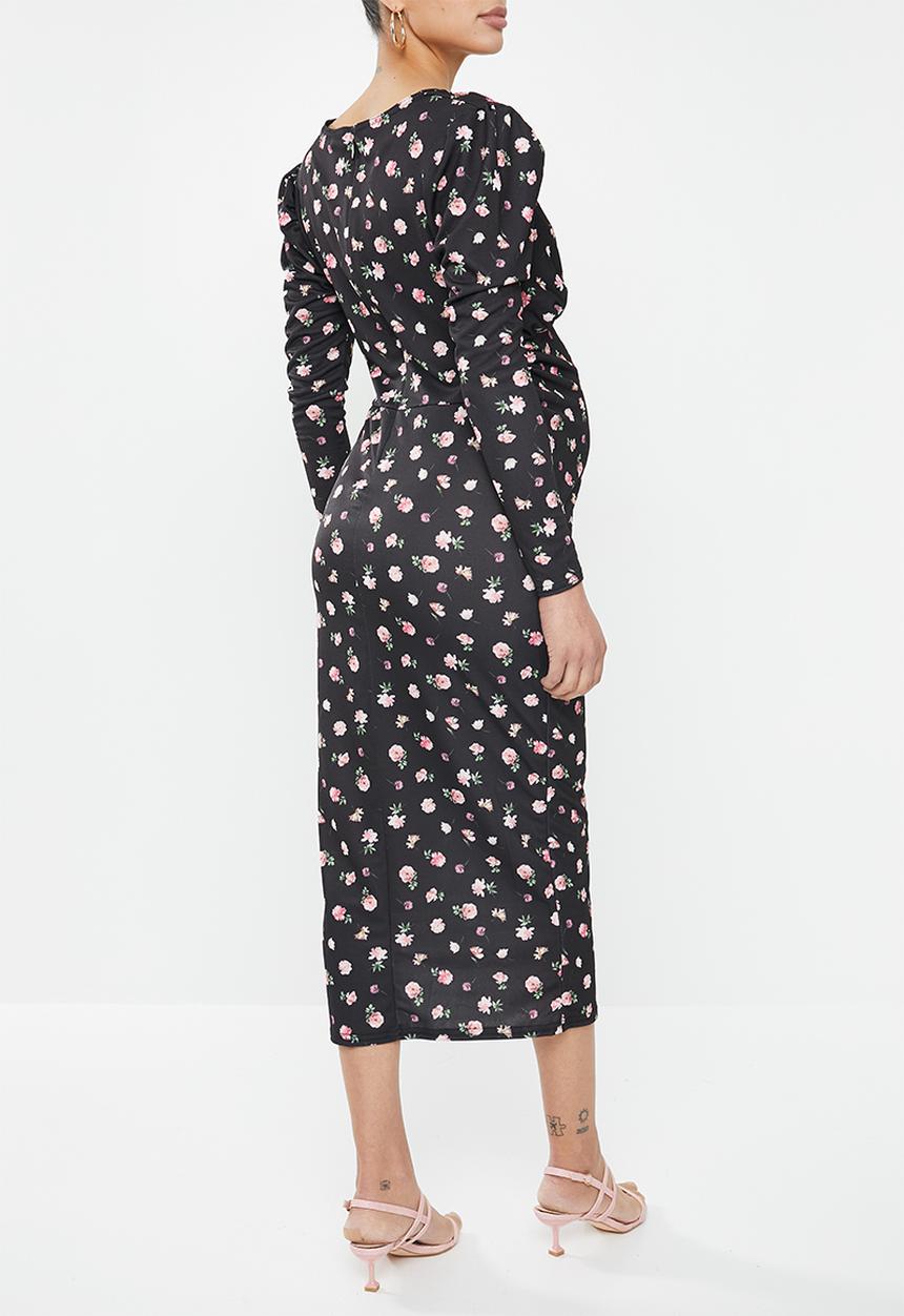 Missguided - Maternity puff sleeve floral print maxi dress - multi