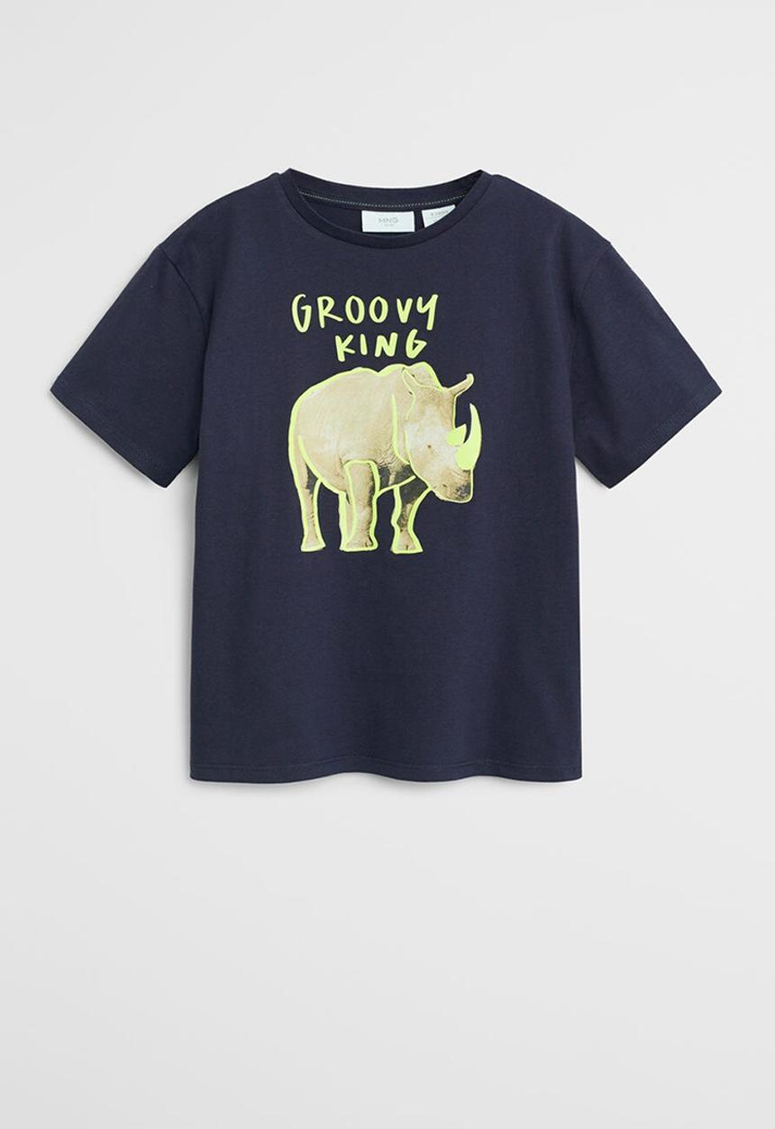MANGO - T-shirt groovy - navy