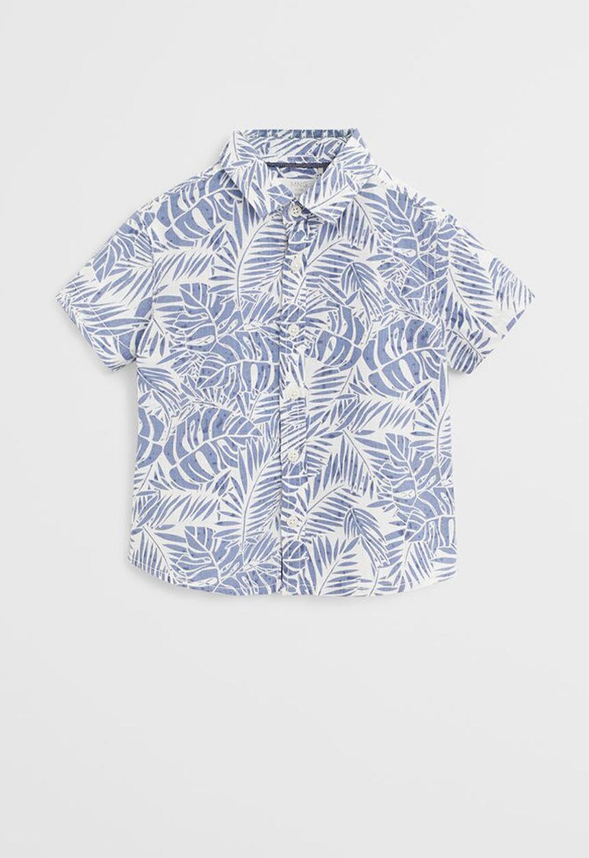 MANGO - Shirt Fiji - white & blue