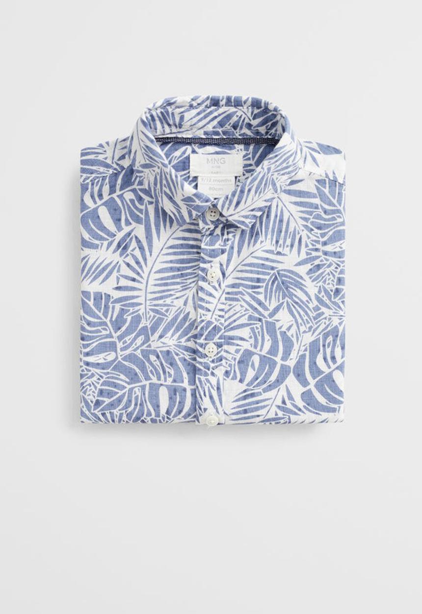 MANGO - Shirt Fiji - white & blue