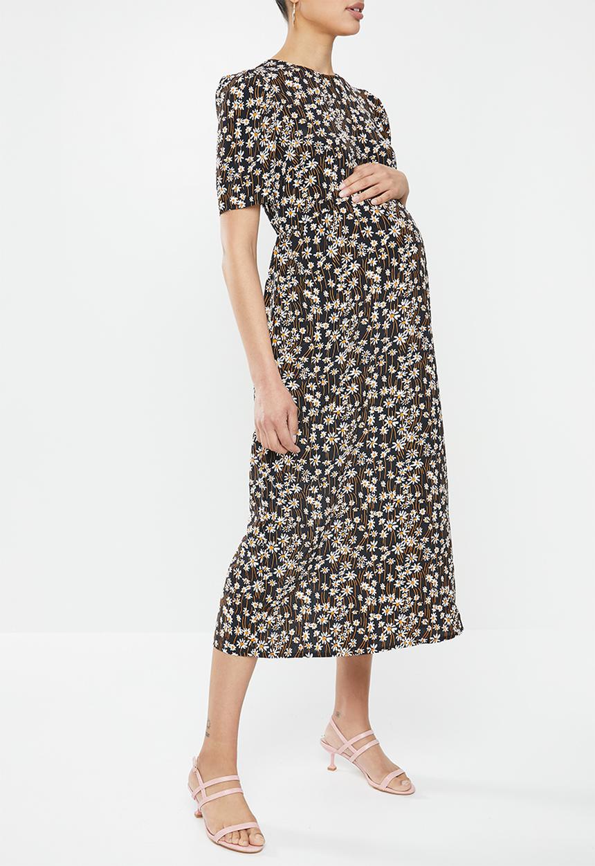 Glamorous - Maternity daisy midi tea dress - multi