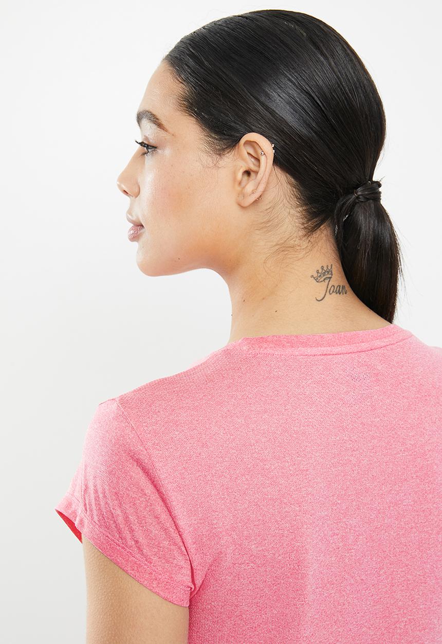 PUMA - Active logo heather tee - pink
