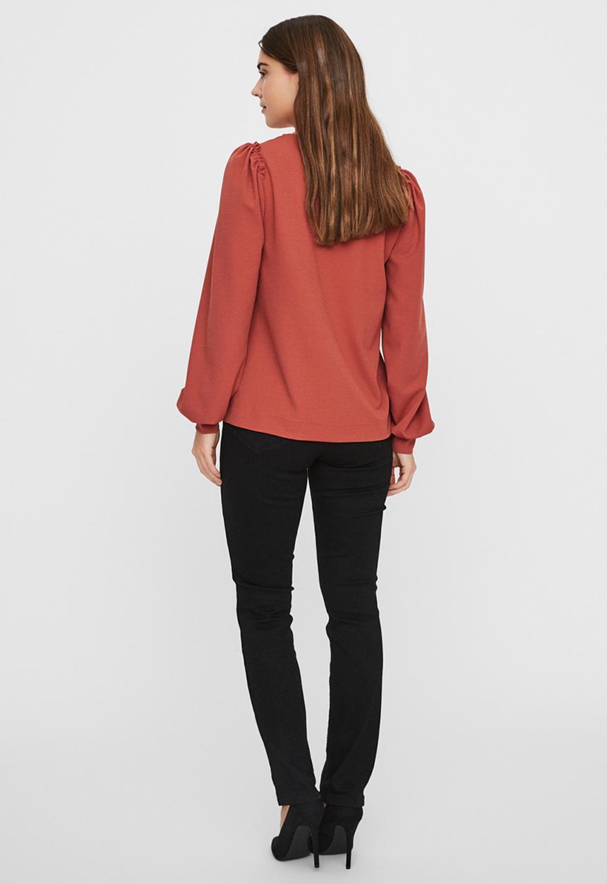Vero Moda - Maria long sleeve top - marsala