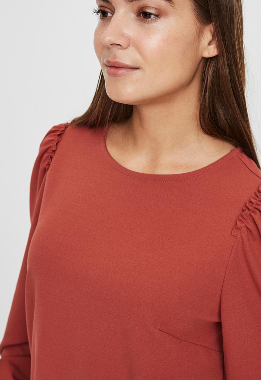 Vero Moda - Maria long sleeve top - marsala
