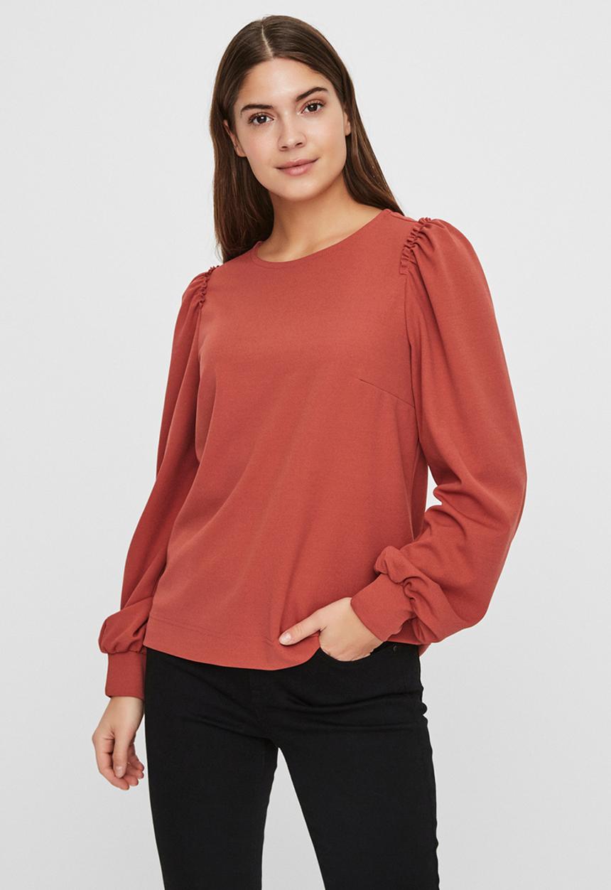 Vero Moda - Maria long sleeve top - marsala