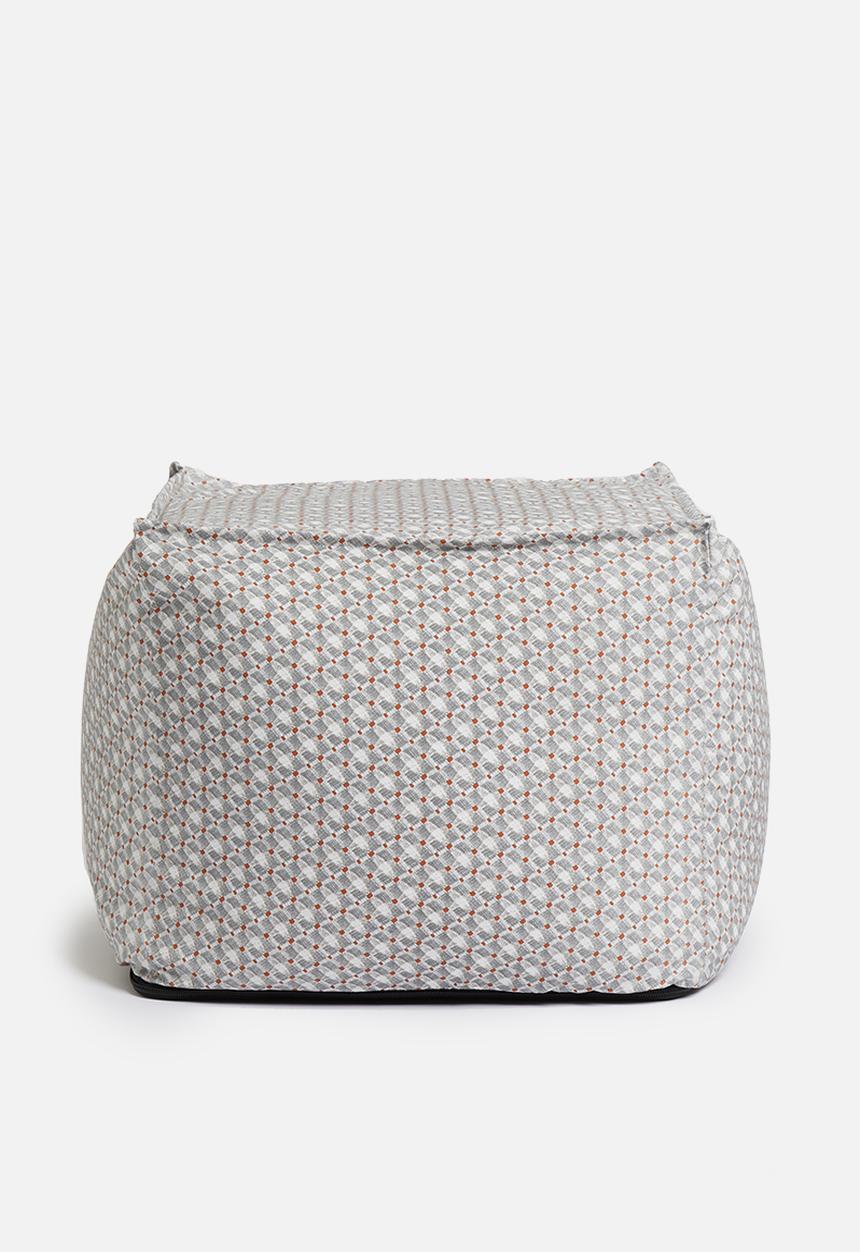 Sixth Floor - Twill ottoman square - grey waffle