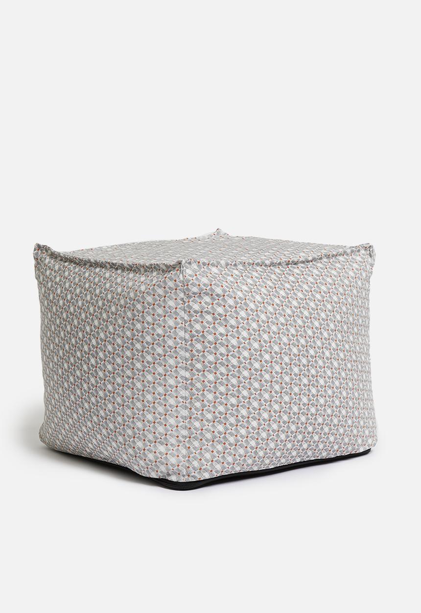 Sixth Floor - Twill ottoman square - grey waffle