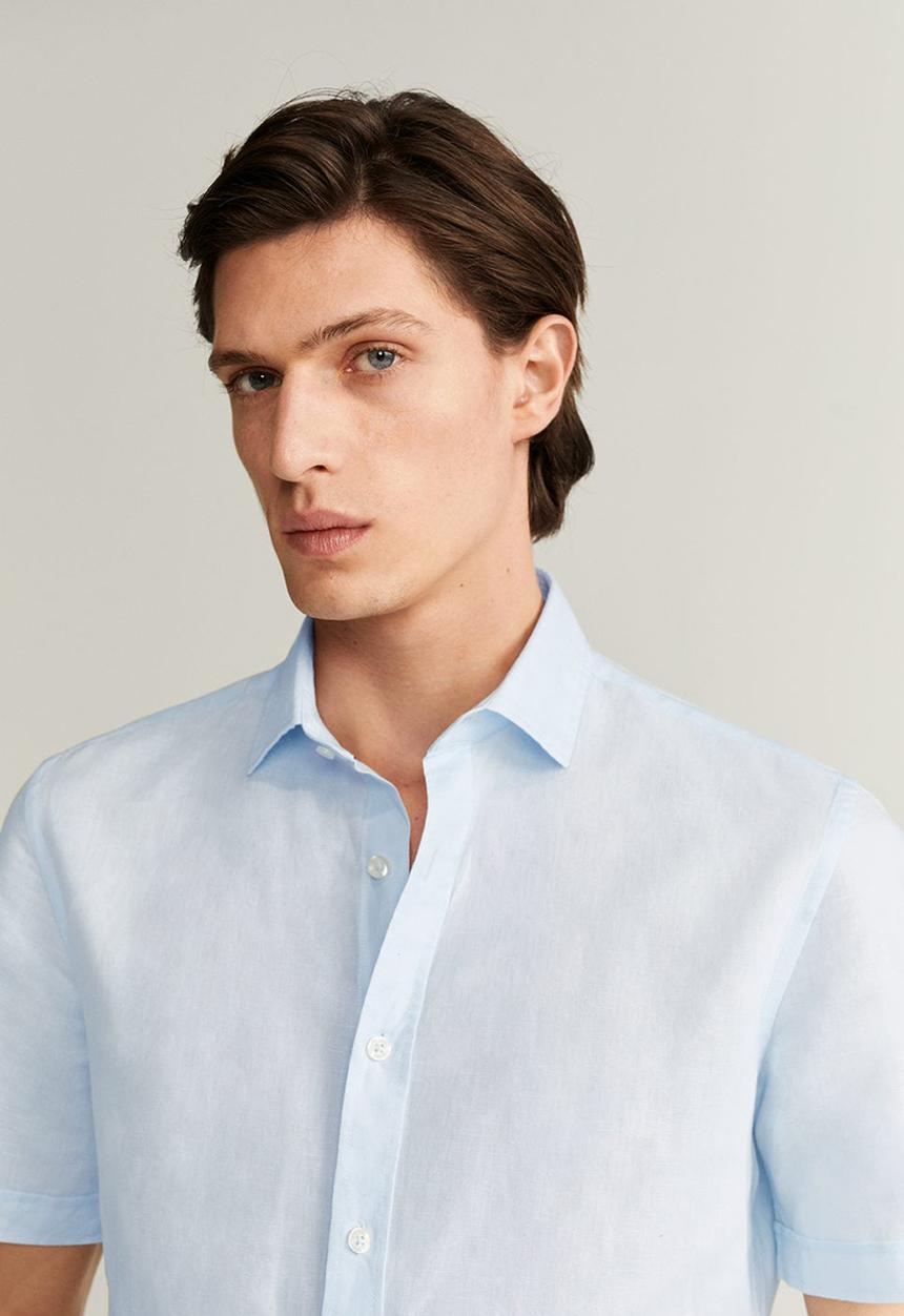MANGO - Ants-h shirt - pastel blue