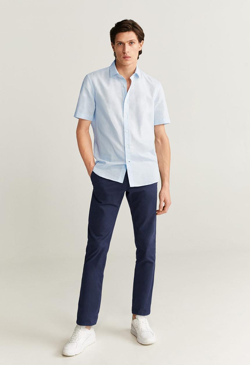 MANGO - Ants-h shirt - pastel blue