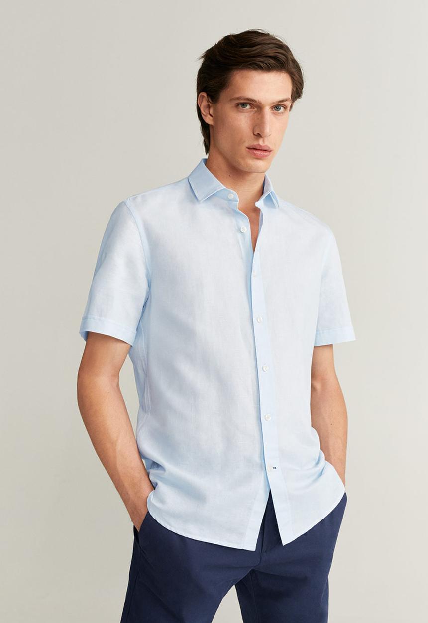 MANGO - Ants-h shirt - pastel blue