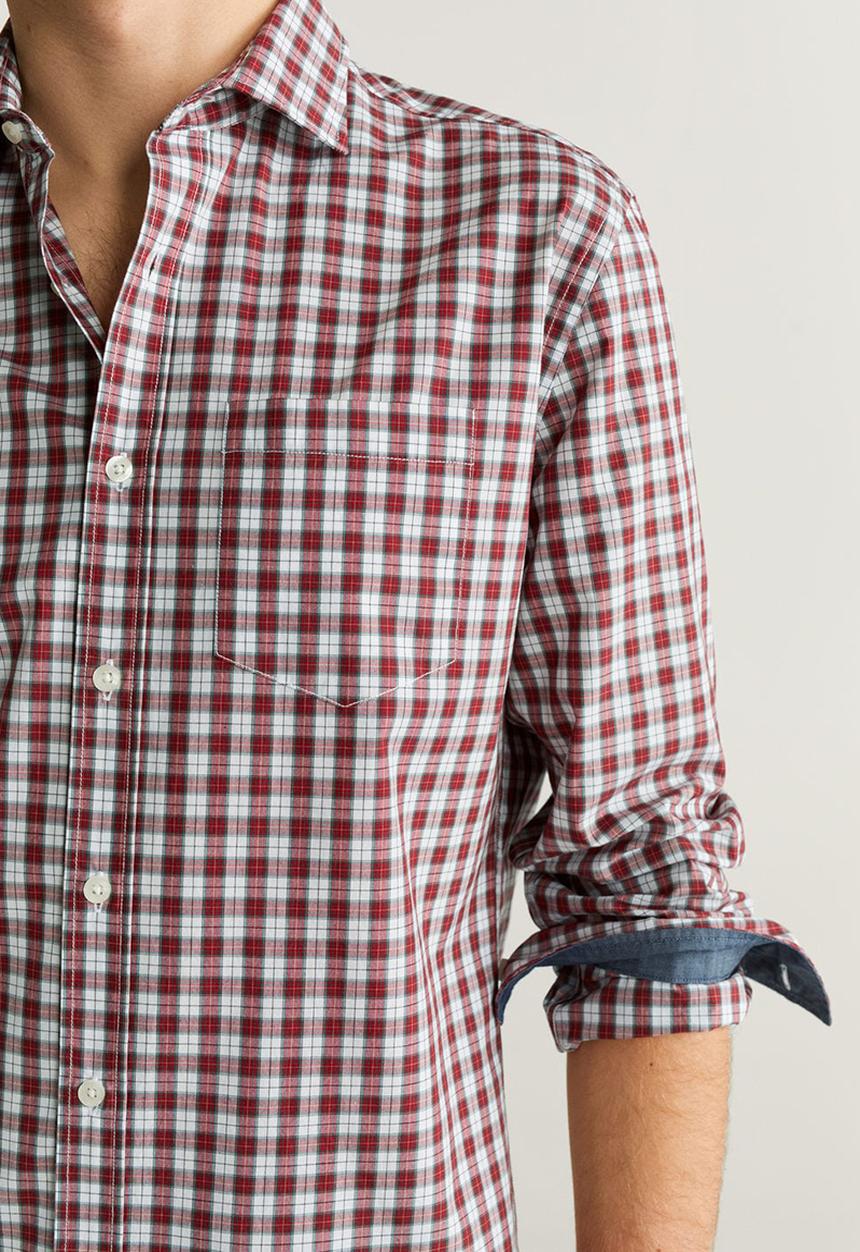 MANGO - Pale shirt - red