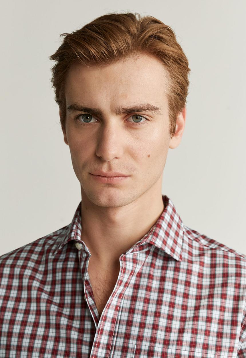 MANGO - Pale shirt - red