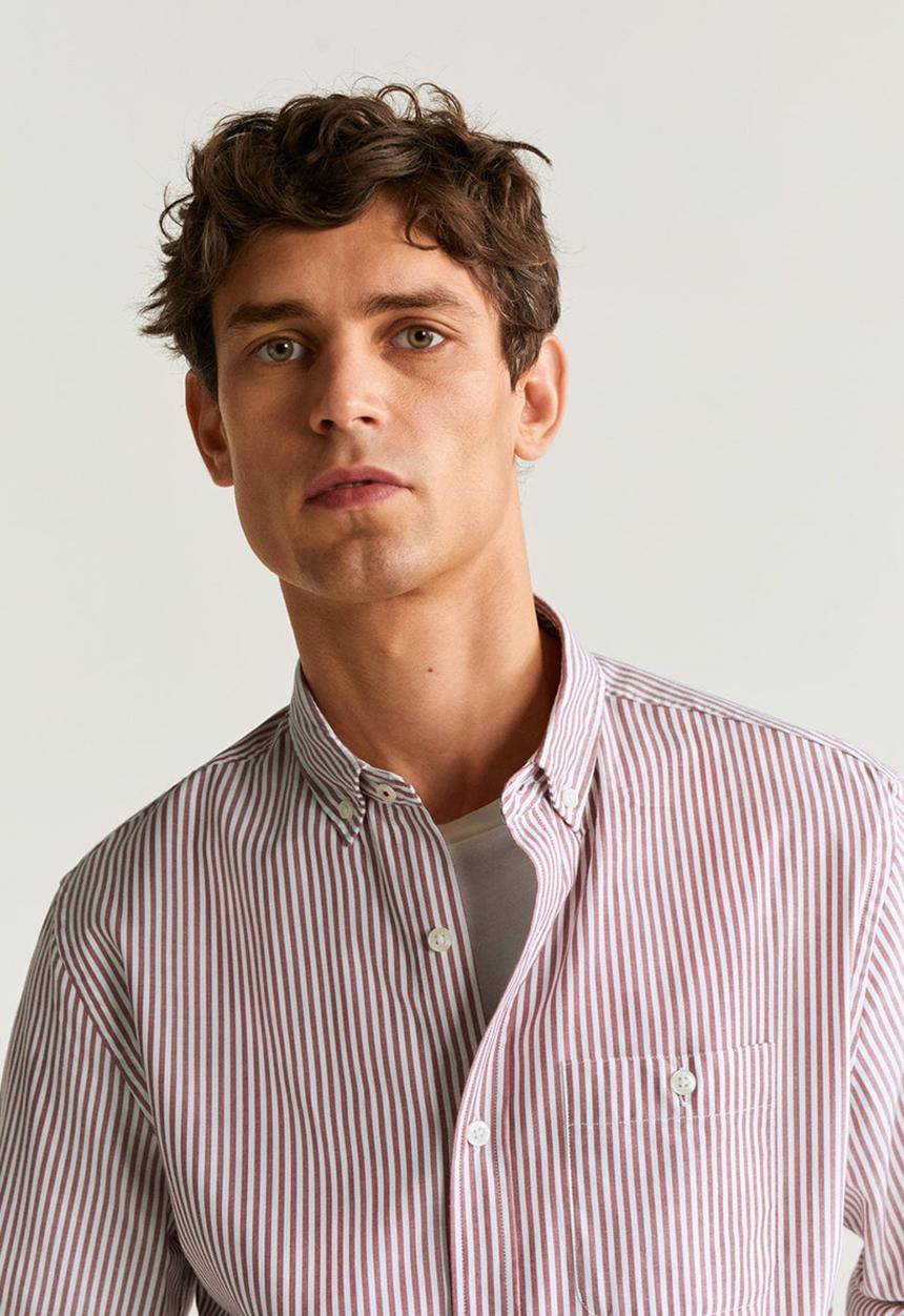 MANGO - Kodak shirt - dark red
