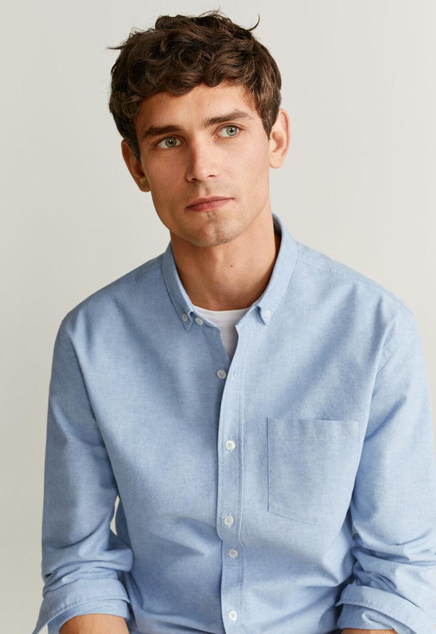 MANGO - Oxford shirt - pastel blue