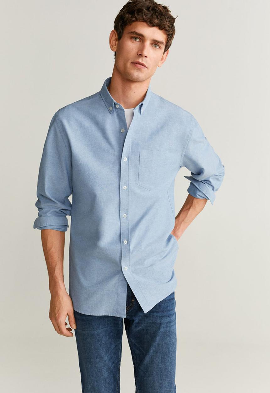 MANGO - Oxford shirt - pastel blue