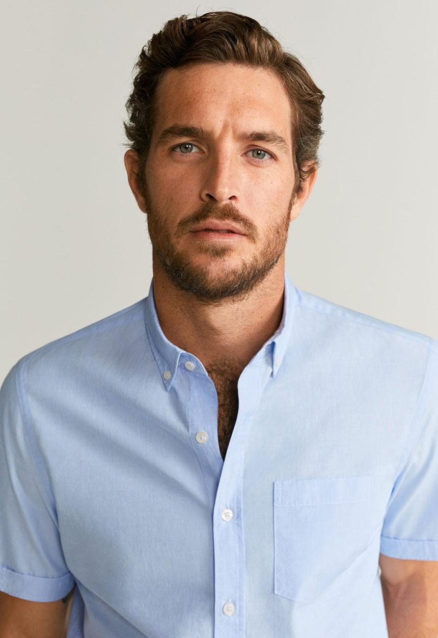 MANGO - Ginza-h shirt - pastel blue