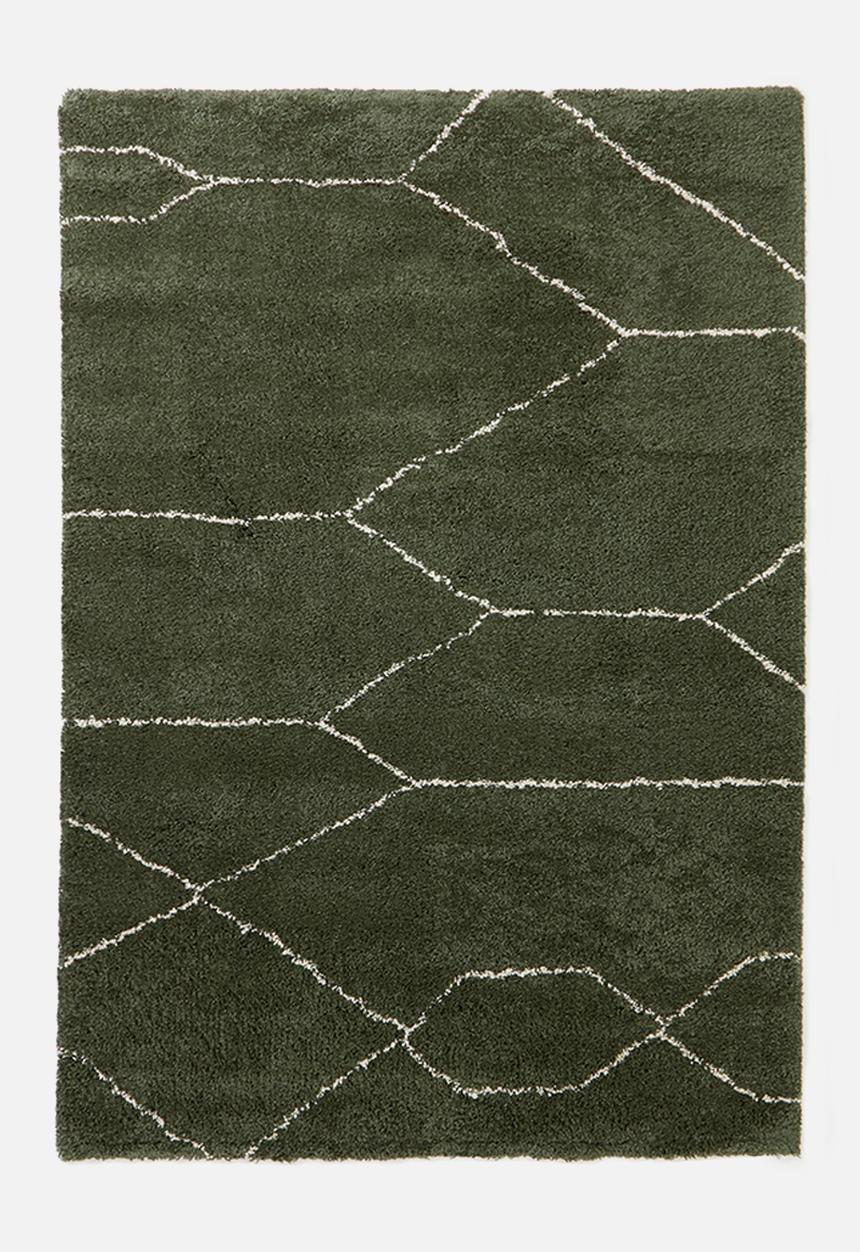 Fotakis - Royal nomadic shaggy rug - jungle green & beige