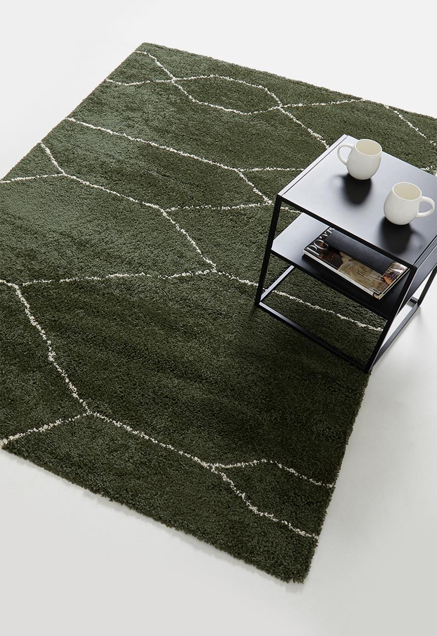 Fotakis - Royal nomadic shaggy rug - jungle green & beige