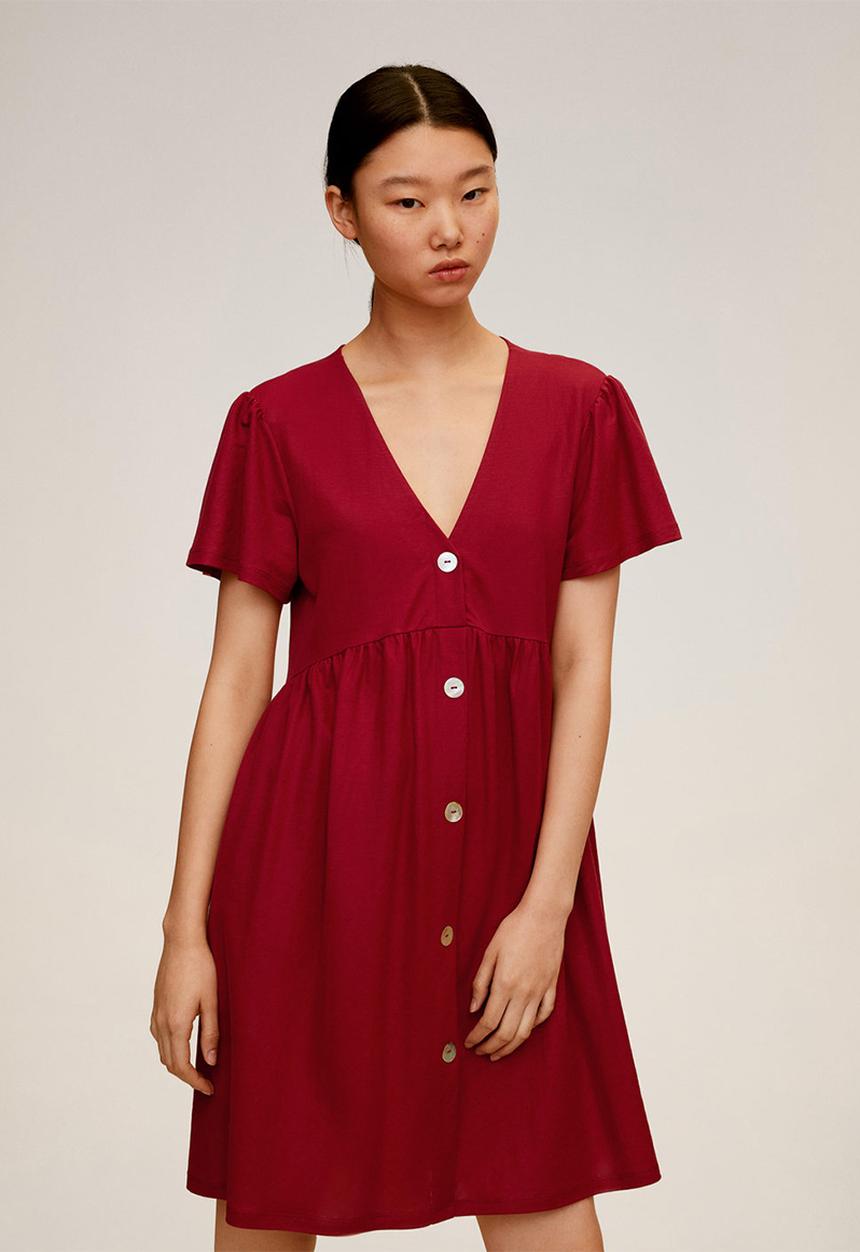 MANGO - Dress thalia - burgundy