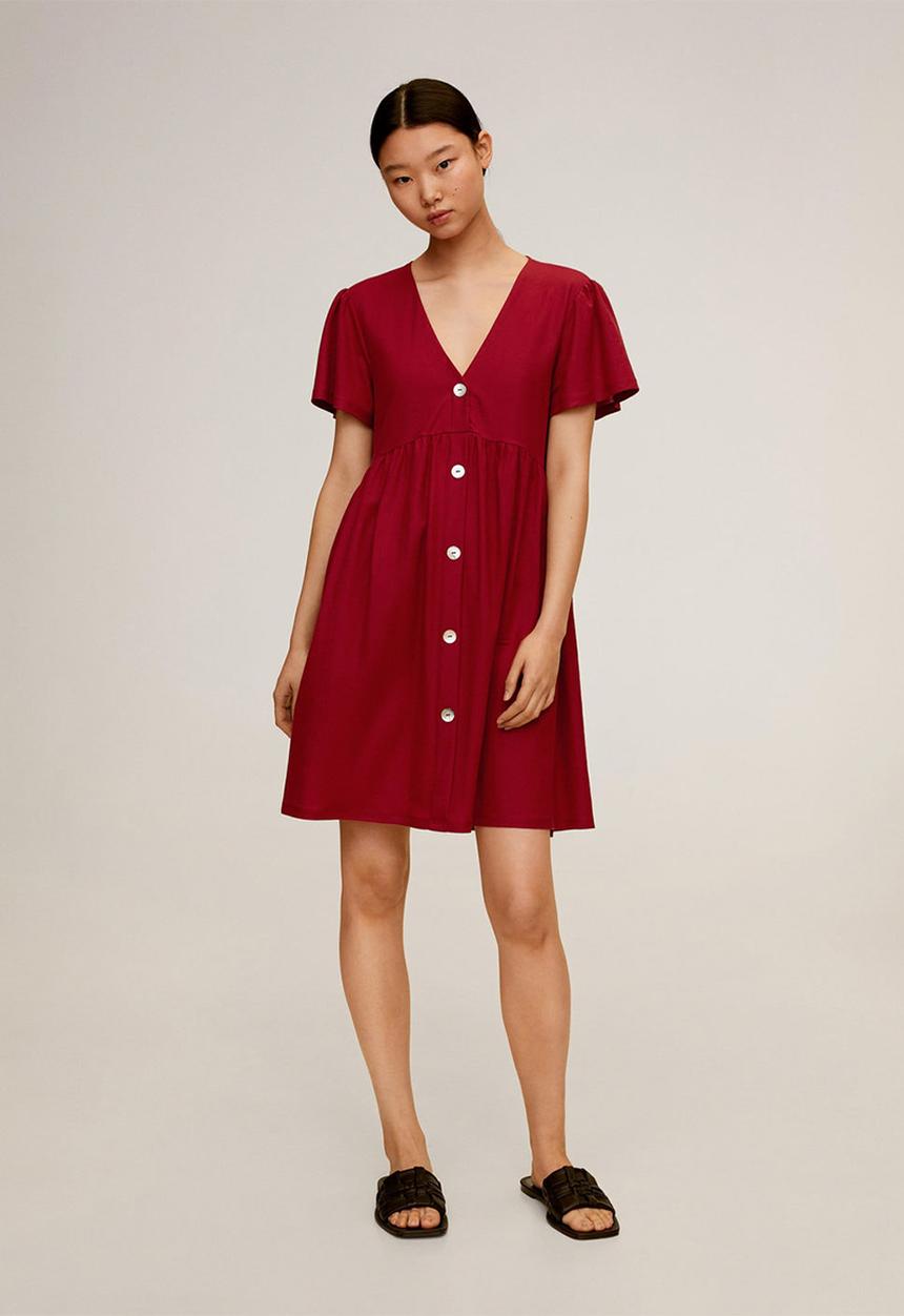 MANGO - Dress thalia - burgundy
