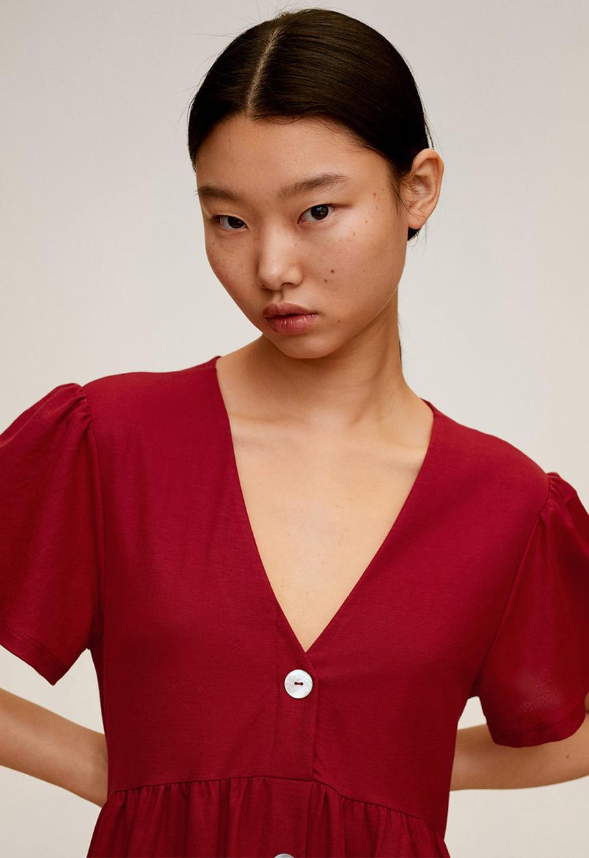 MANGO - Dress thalia - burgundy