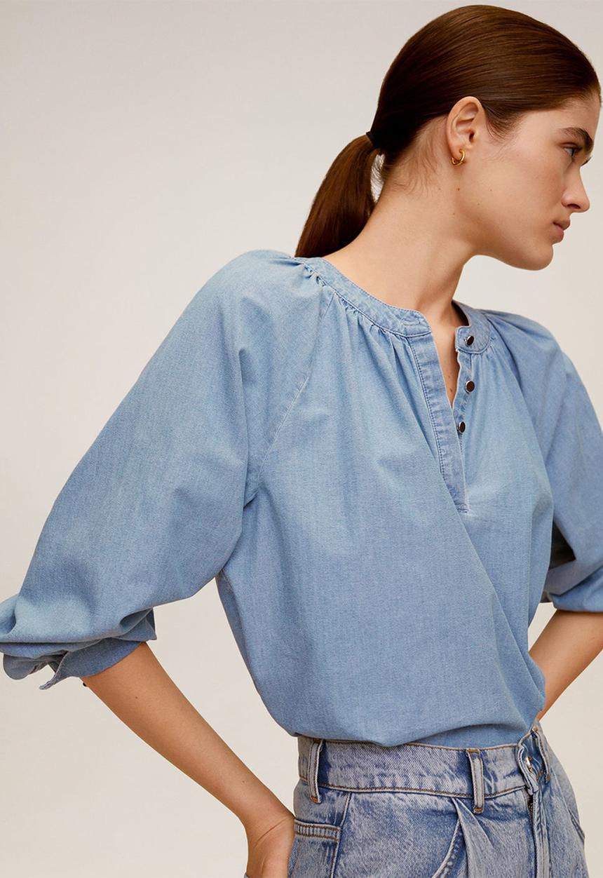 MANGO - Shirt newdenim - blue