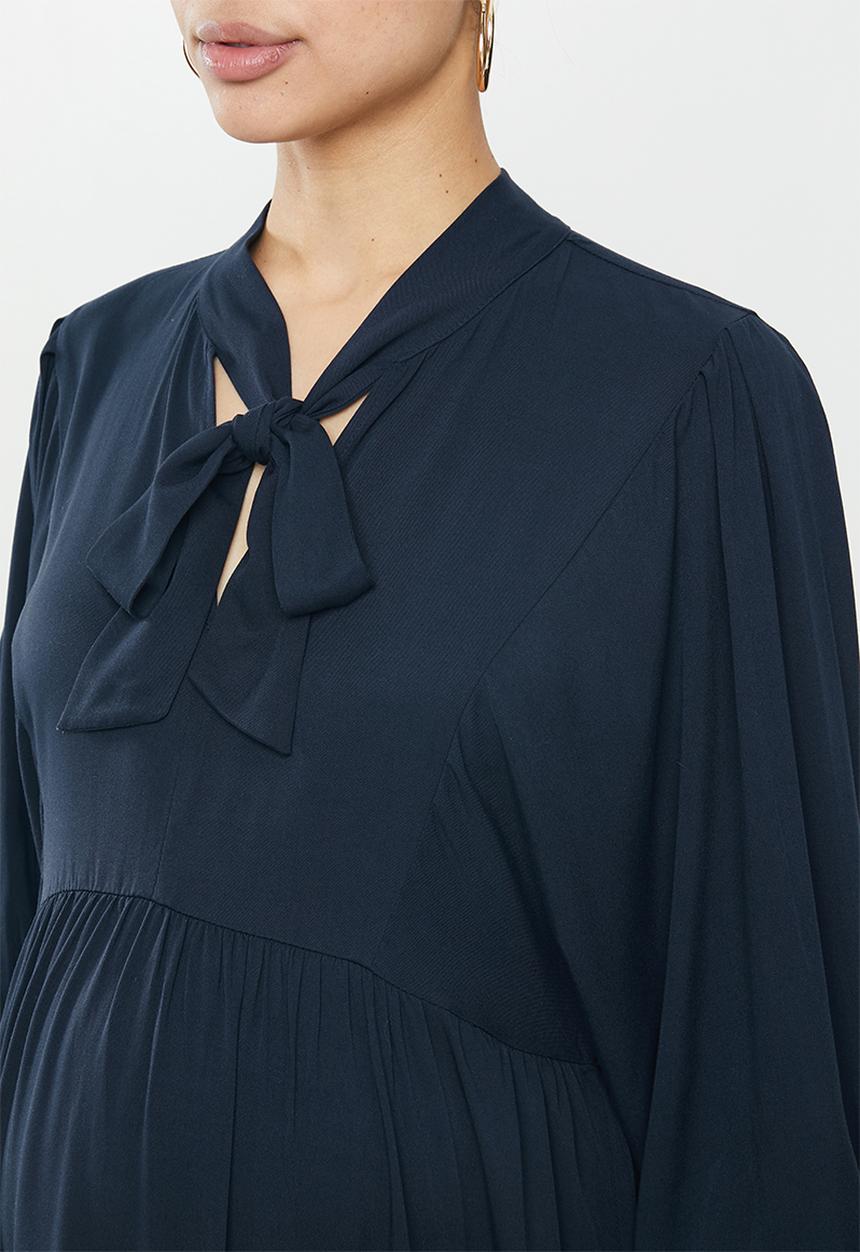 Superbalist - Maternity Babydoll neck tie dress - navy